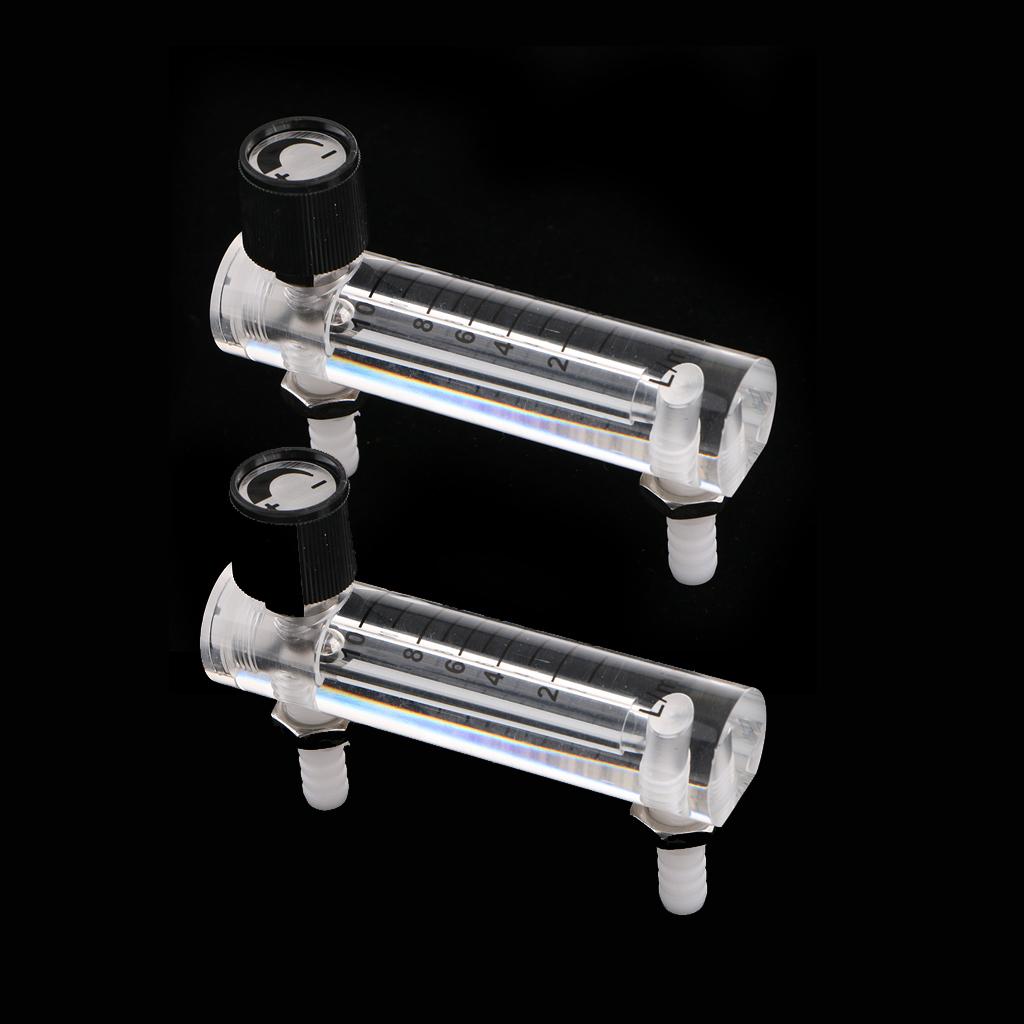 2Pcs Oxygen Flow Meter Flowmeter with Control Valve for Air 1-10LPM