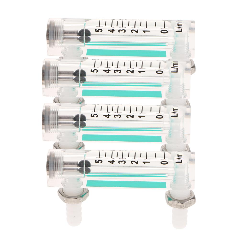4Pcs Oxygen Flow Meter Flowmeter with Control Valve for Oxygen Air 0.5-5LPM