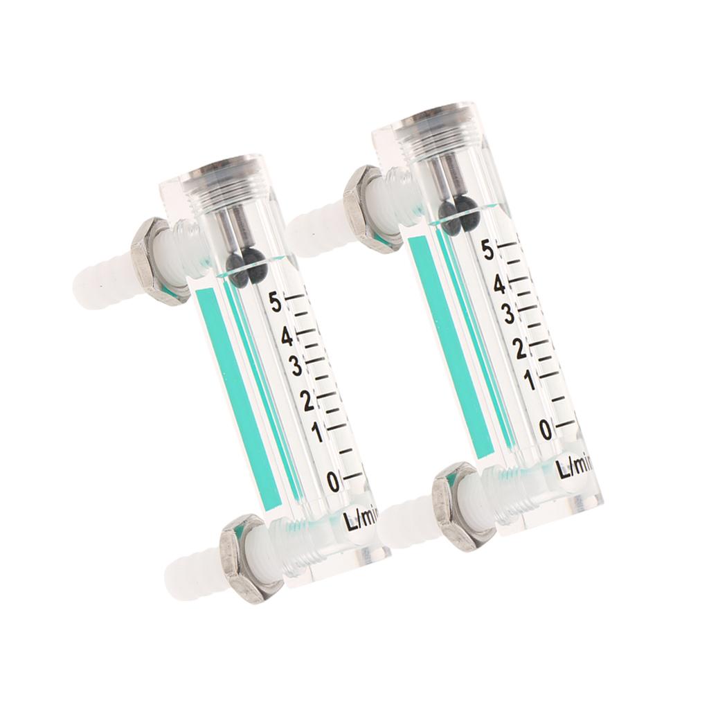 2Pcs Oxygen Flow Meter Flowmeter with Control Valve for Oxygen Air 0.5-5LPM