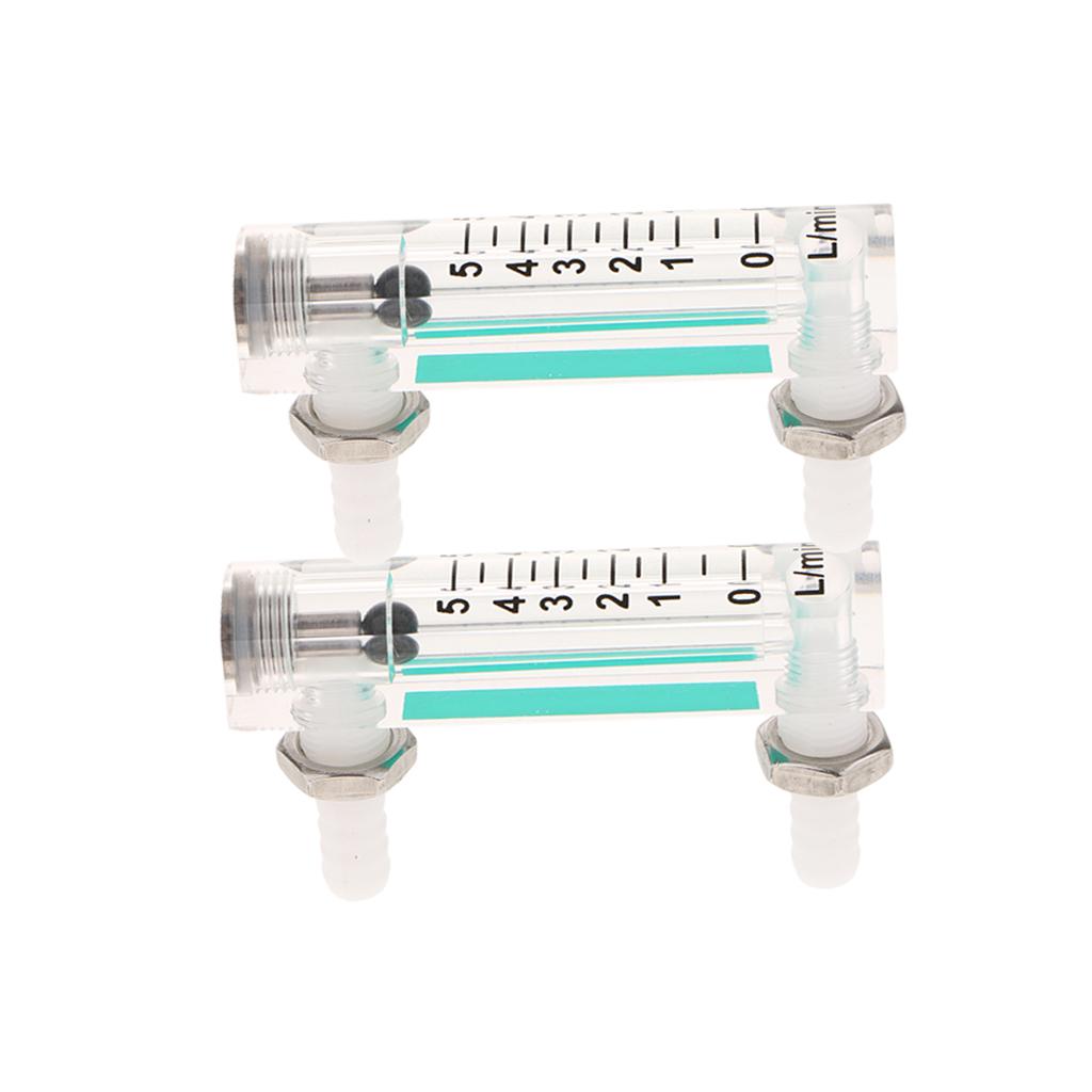 2Pcs Oxygen Flow Meter Flowmeter with Control Valve for Oxygen Air 0.5-5LPM