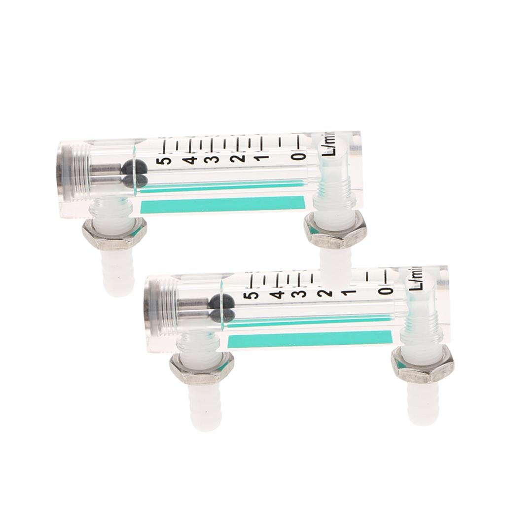 2Pcs Oxygen Flow Meter Flowmeter with Control Valve for Oxygen Air 0.5-5LPM