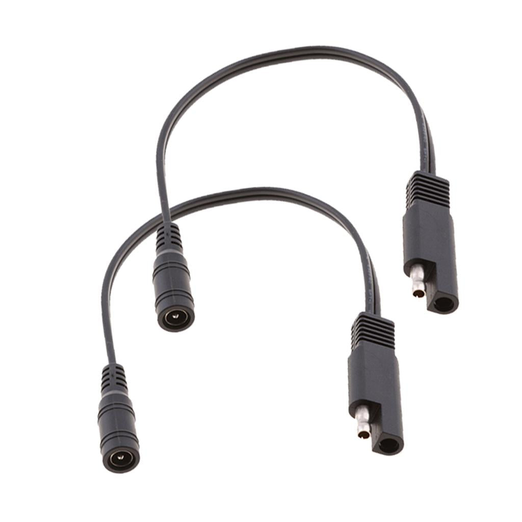 2x 10in SAE Connection to DC Coax Female Motorcycle Heat Clothing Adapter