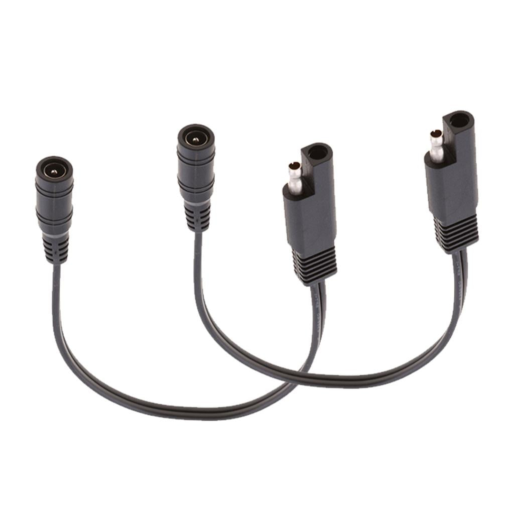 2x 10in SAE Connection to DC Coax Female Motorcycle Heat Clothing Adapter