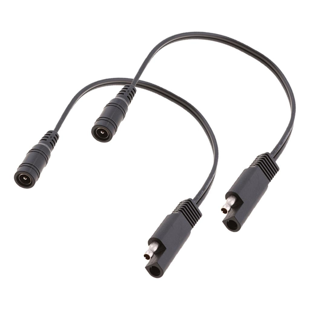 2x 10in SAE Connection to DC Coax Female Motorcycle Heat Clothing Adapter