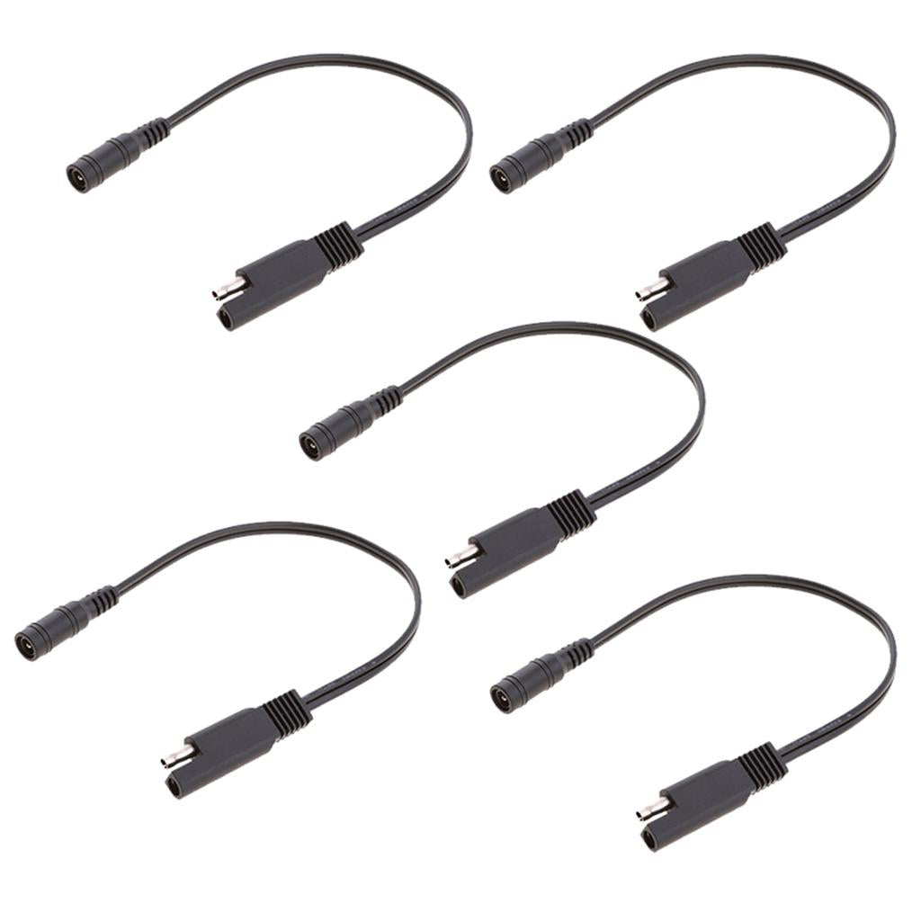 5x 10in SAE Connection to DC Coax Female Motorcycle Heat Clothing Adapter