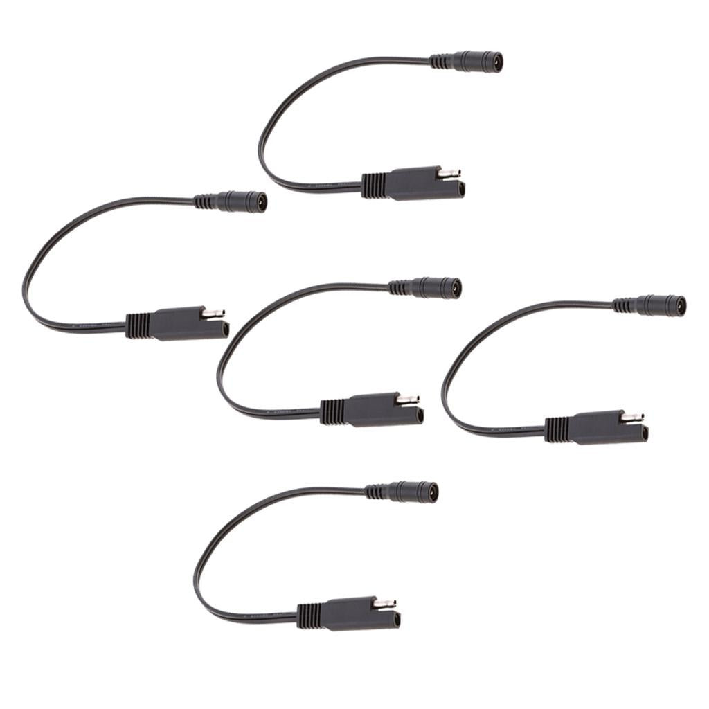 5x 10in SAE Connection to DC Coax Female Motorcycle Heat Clothing Adapter