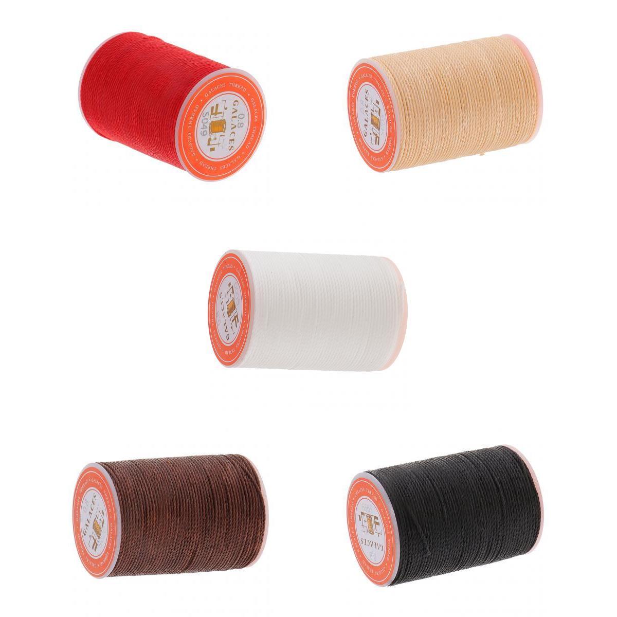 5 Rolls 0.8mm Round Polyester Waxed Thread Sewing Stitching DIY Craft