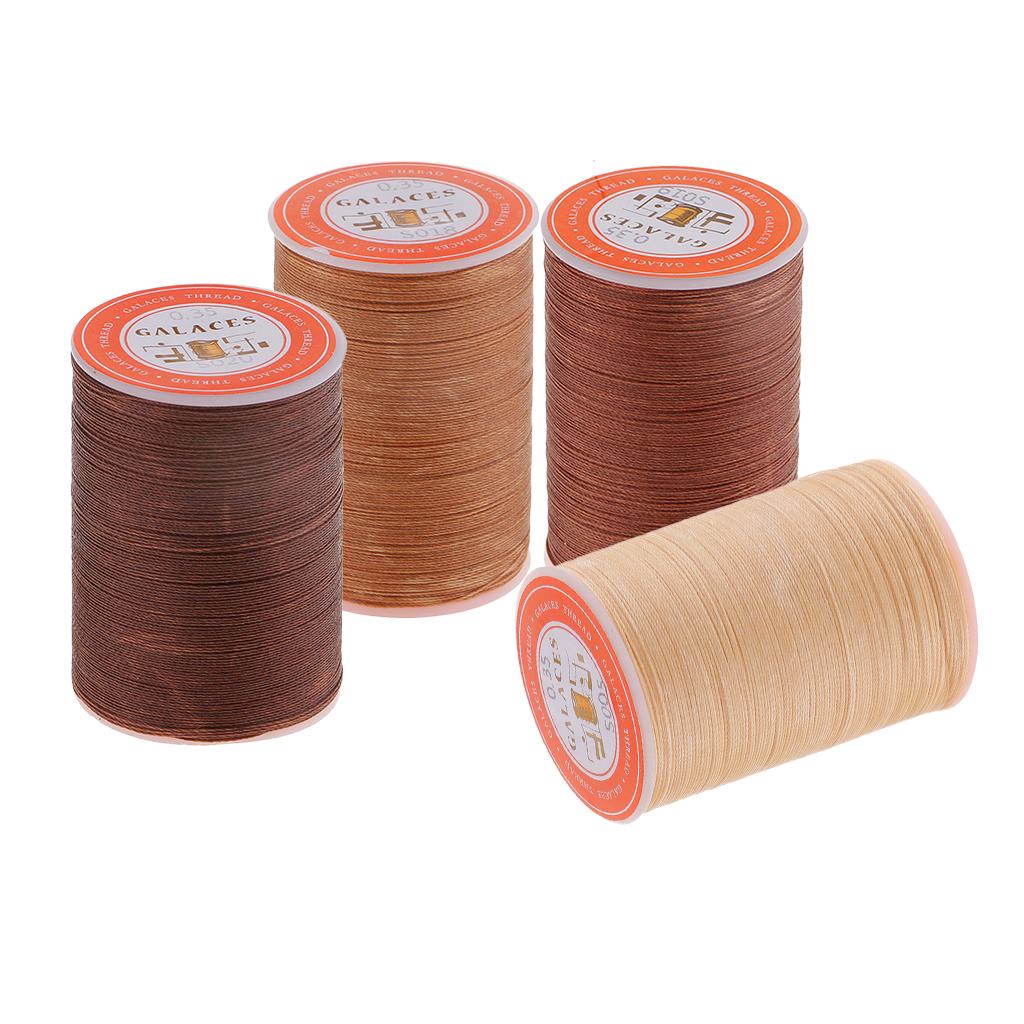4 Rolls 300M 0.35mm Round Polyester Waxed Thread Sewing Stitching DIY Craft