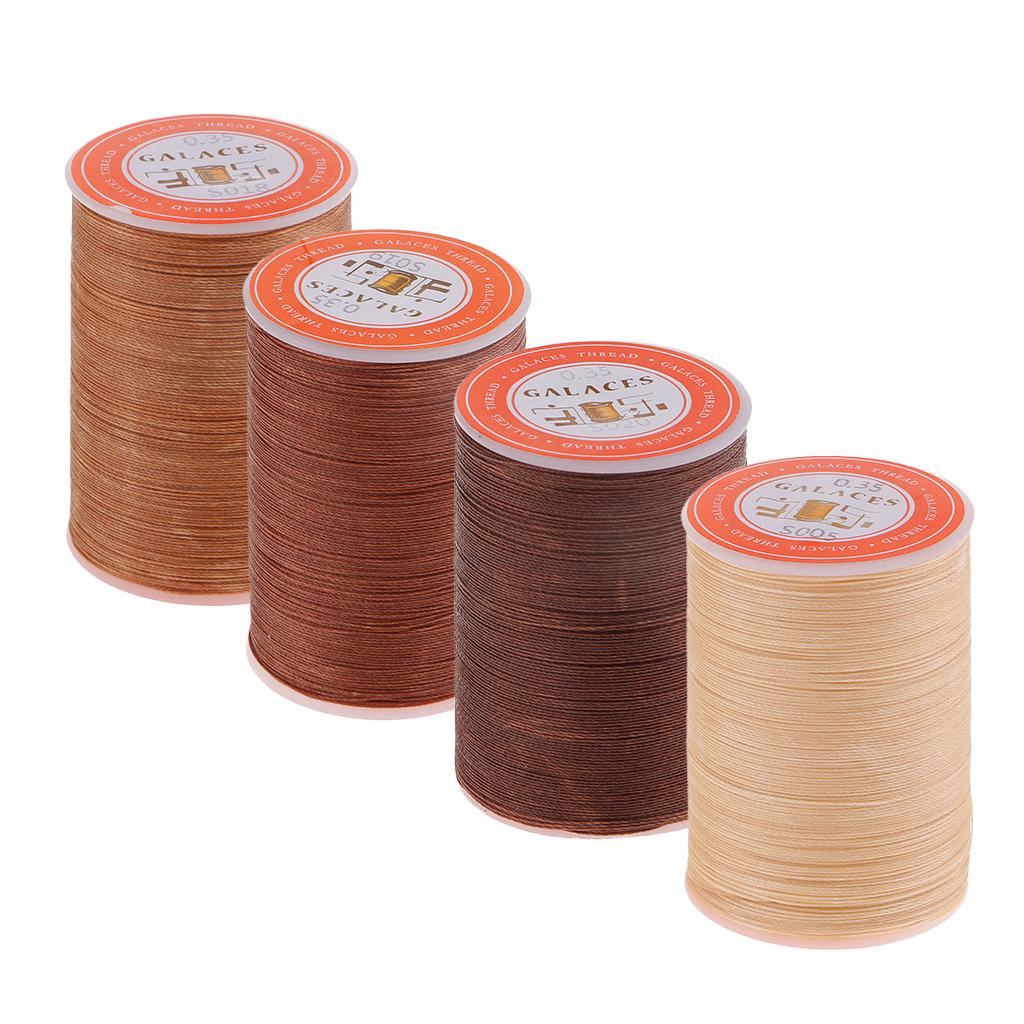 4 Rolls 300M 0.35mm Round Polyester Waxed Thread Sewing Stitching DIY Craft