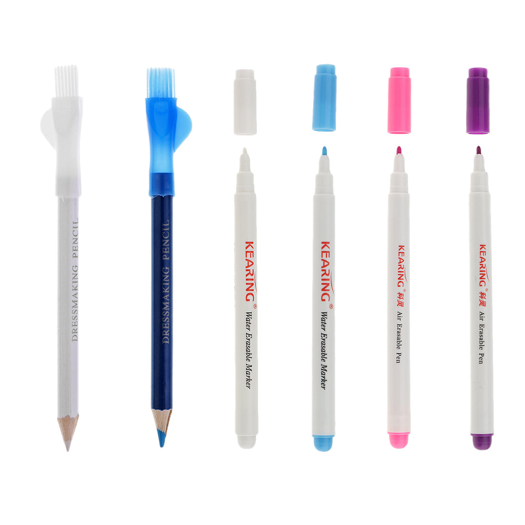 6pcs Tailor Chalk Pen Pencil + Air Water Erasable Pen for Sewing Dressmaking