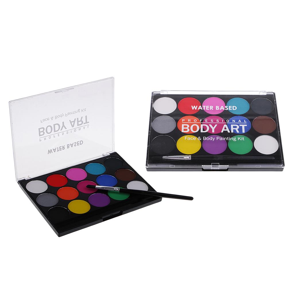 2 Set 15 Colors Non-toxic Face & Body Paint Painting Make Up Fancy Party Kit