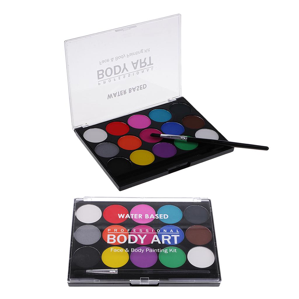 2 Set 15 Colors Non-toxic Face & Body Paint Painting Make Up Fancy Party Kit