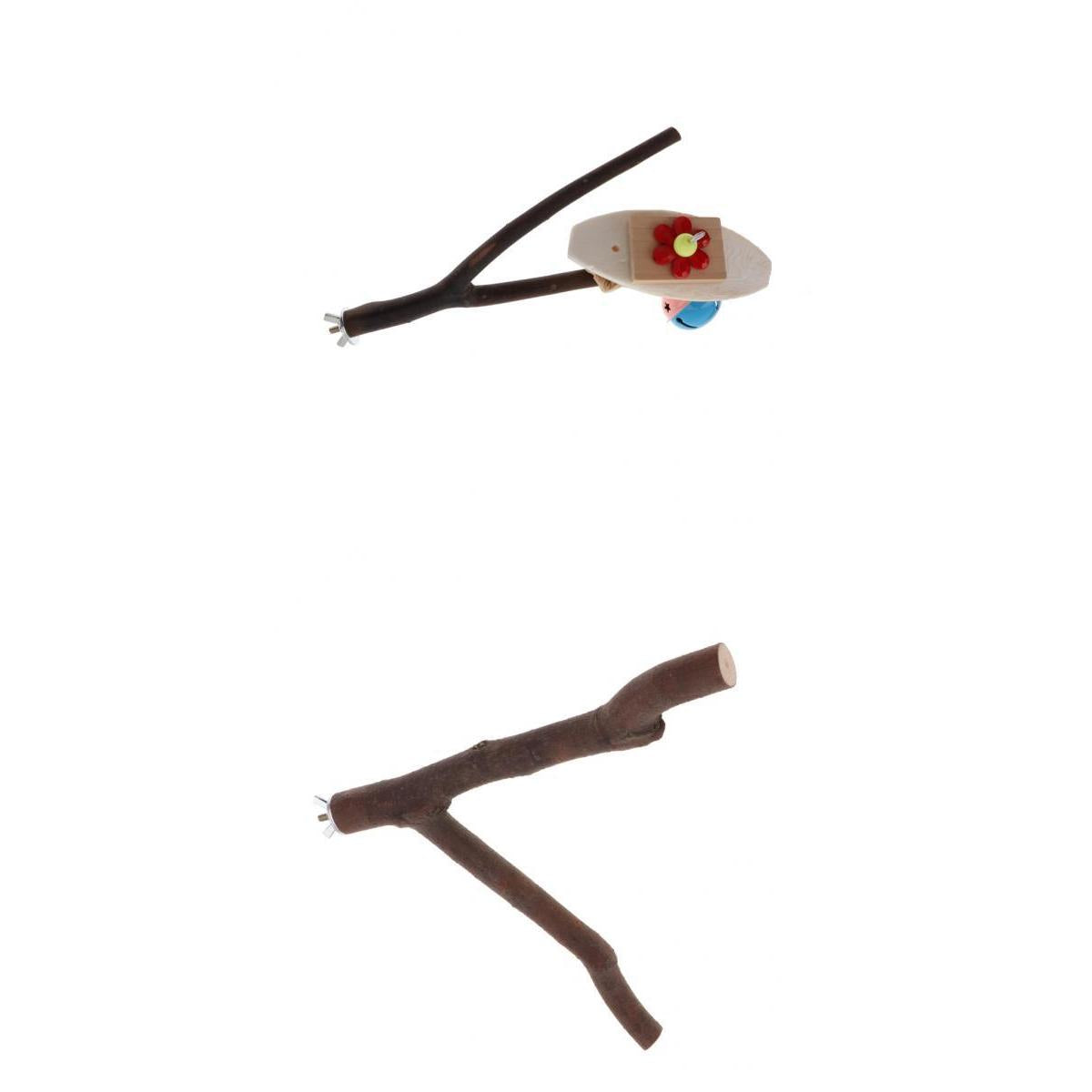 2x Parrot Wood Fork Stand Toy Bird African Greys,Macaws Branch Perches 1&3#