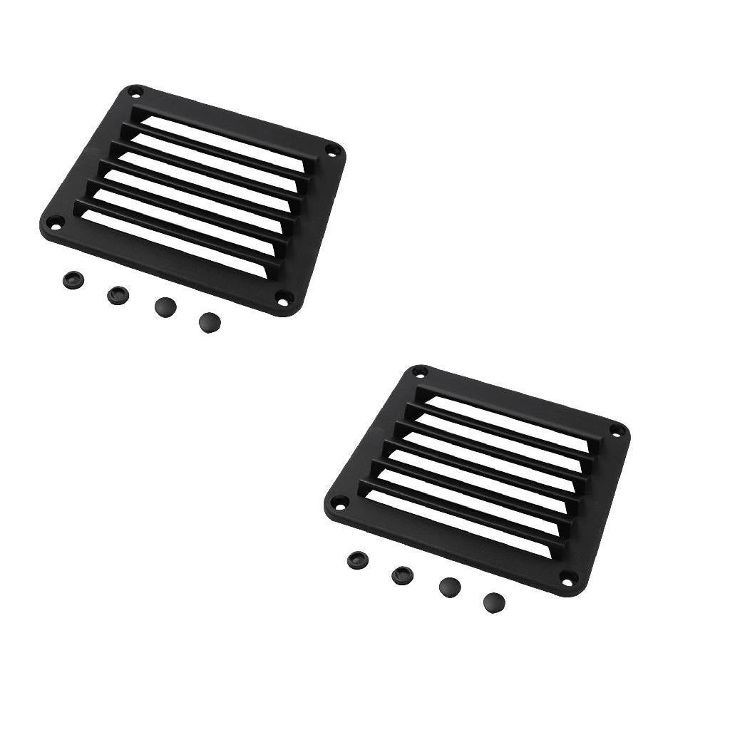 2 Pieces Black ABS Louvered Plastic Vent 5-1/2 x 4-7/8" for Boat"