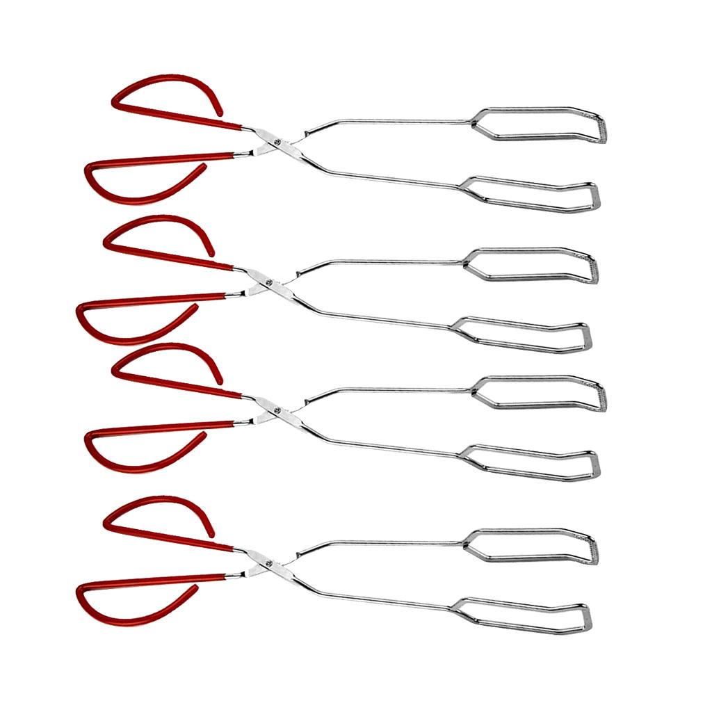 4Pcs Stainless Steel BBQ Barbecue Scissors Tongs Kitchen Buffet Pliers