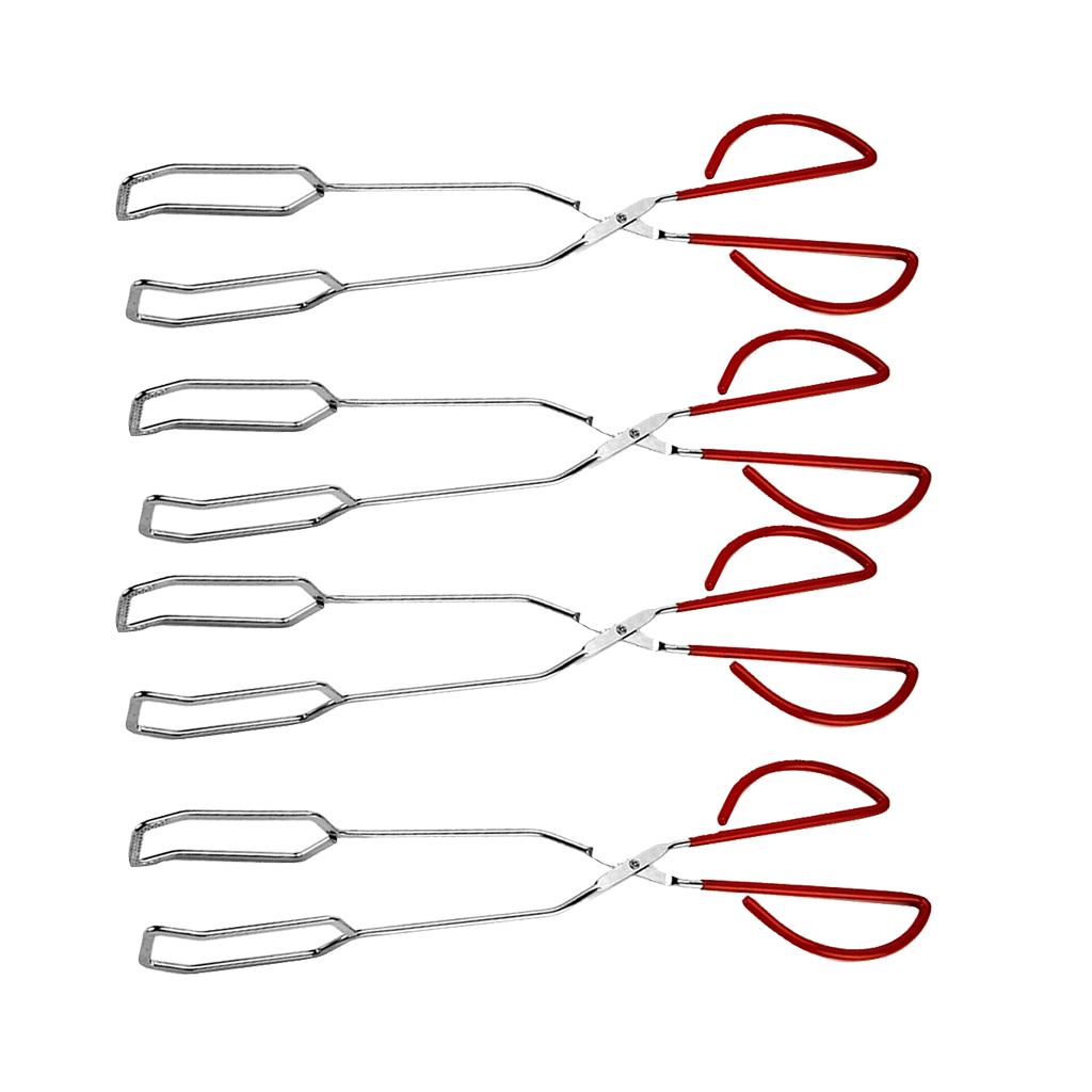 4Pcs Stainless Steel BBQ Barbecue Scissors Tongs Kitchen Buffet Pliers