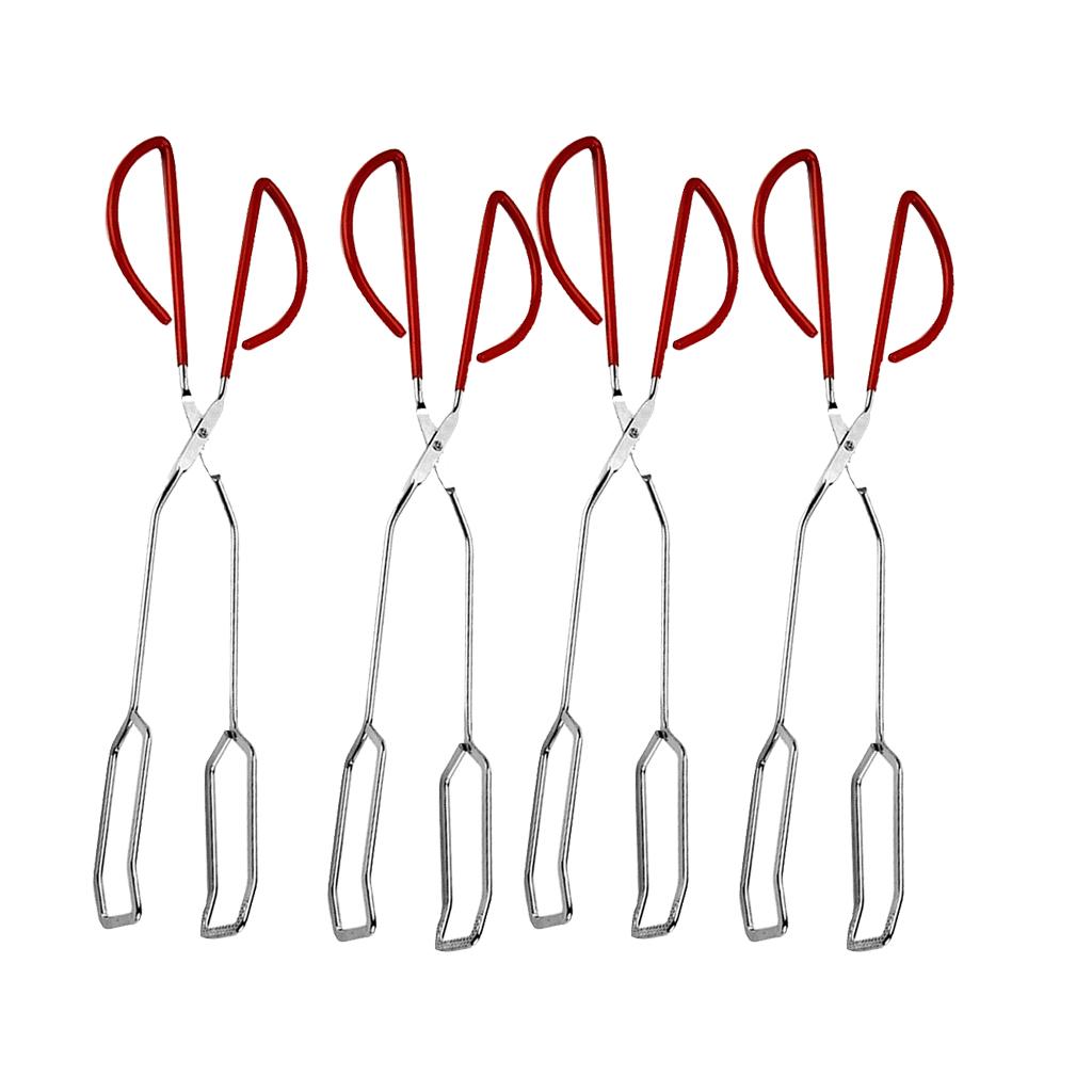 4Pcs Stainless Steel BBQ Barbecue Scissors Tongs Kitchen Buffet Pliers
