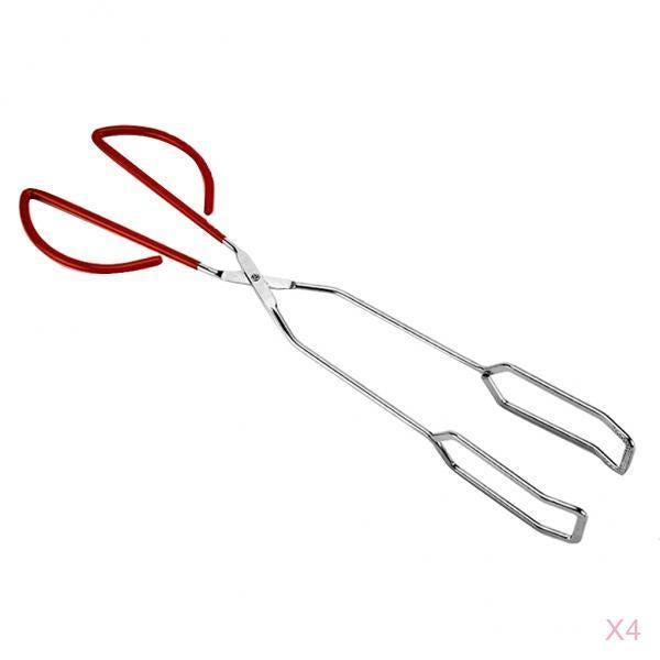 4Pcs Stainless Steel BBQ Barbecue Scissors Tongs Kitchen Buffet Pliers