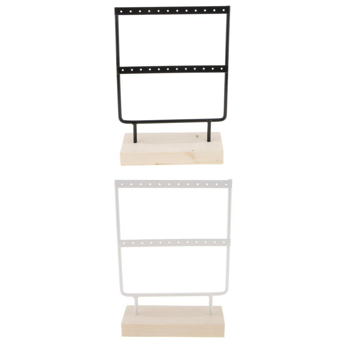 2 Pieces 24 Holes Earrings Organizer Holder Necklaces Jewelry Display Stand