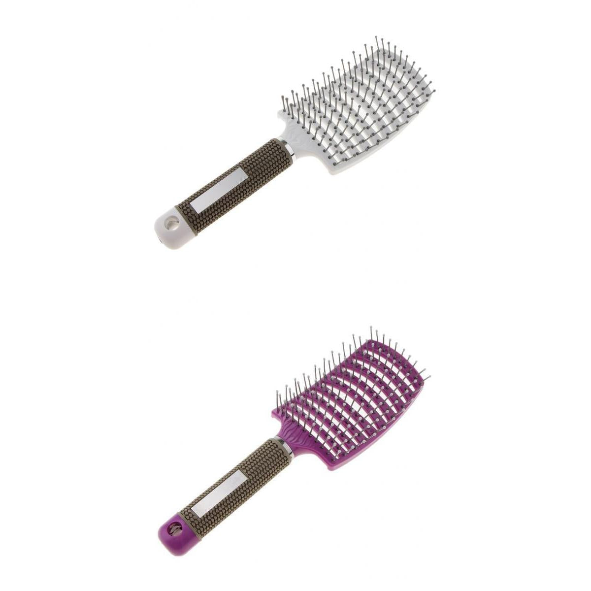 2pcs Large Curved Vented Hair Brush for Detangling Drying Scalp Massage