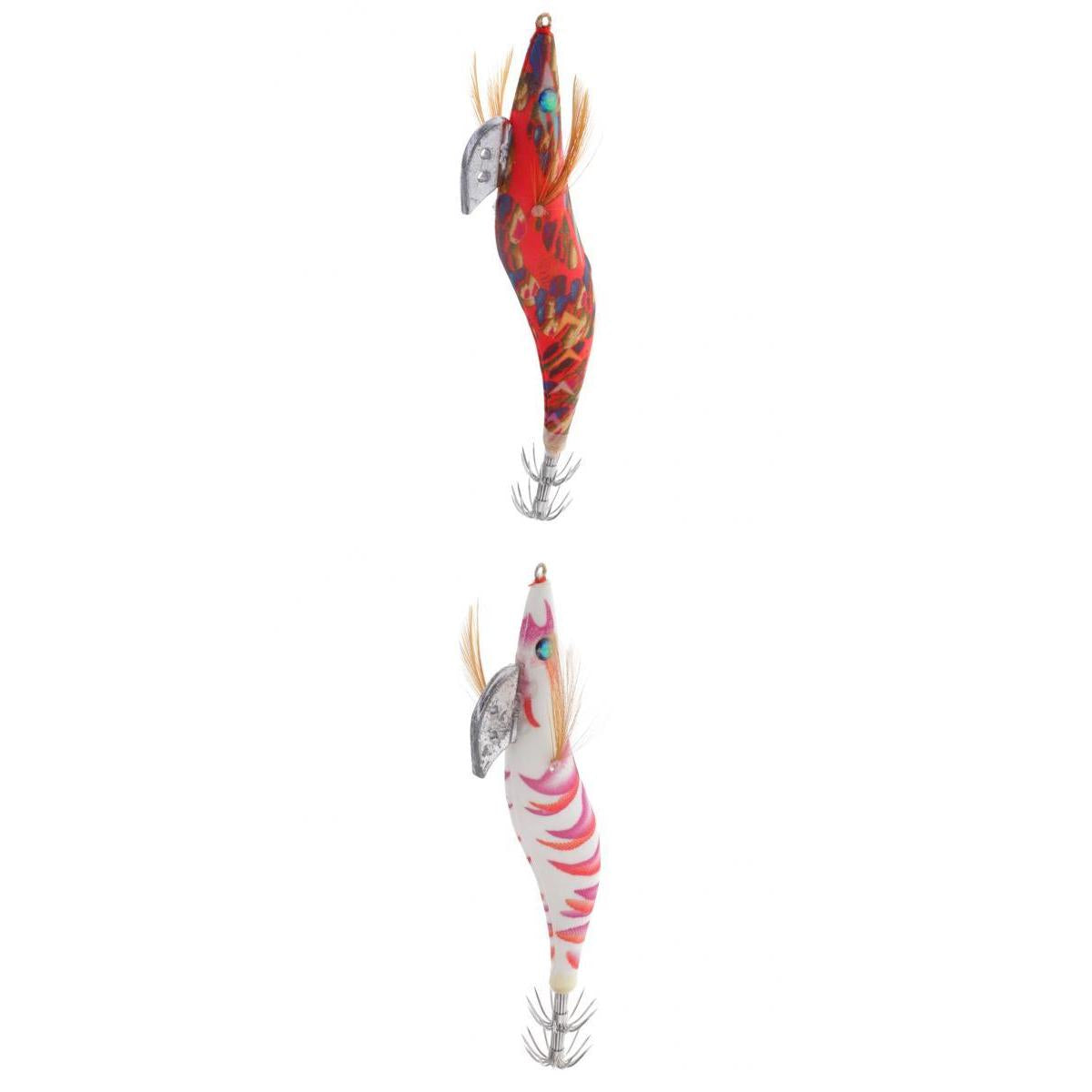 Anti Light Squid Jig Hook Cuttlefish Prawn Fishing Hook Baits Red Stripes
