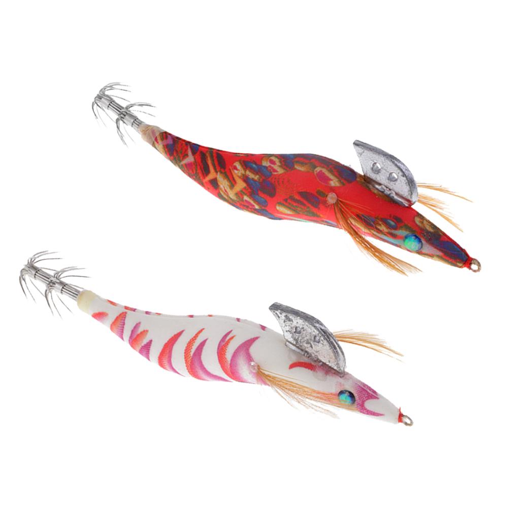 Anti Light Squid Jig Hook Cuttlefish Prawn Fishing Hook Baits Red Stripes