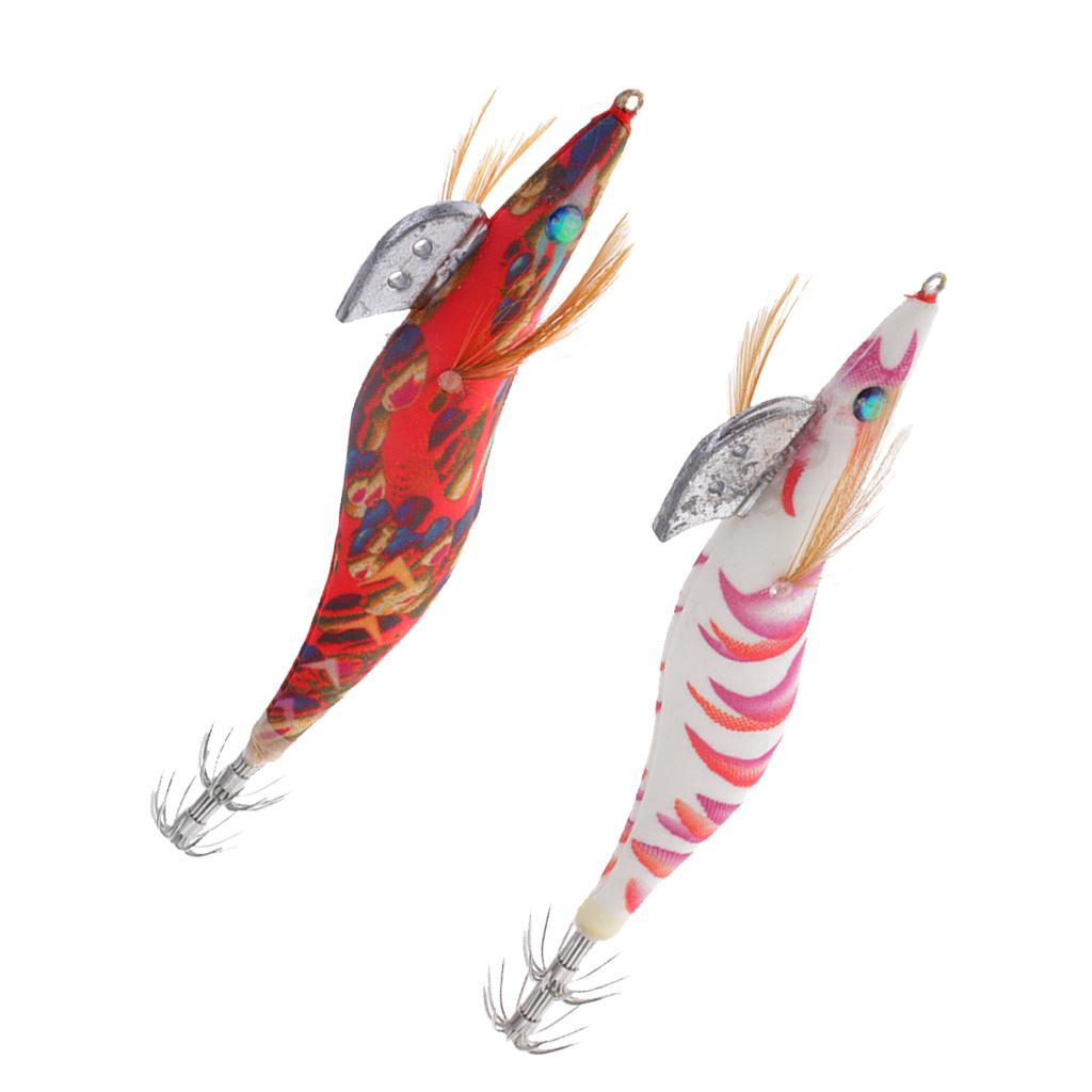 Anti Light Squid Jig Hook Cuttlefish Prawn Fishing Hook Baits Red Stripes
