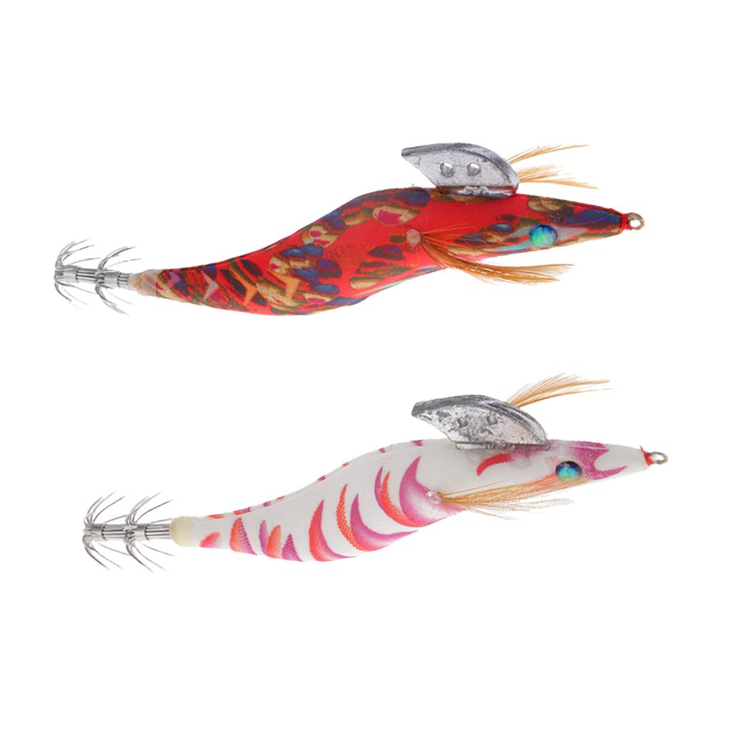 Anti Light Squid Jig Hook Cuttlefish Prawn Fishing Hook Baits Red Stripes