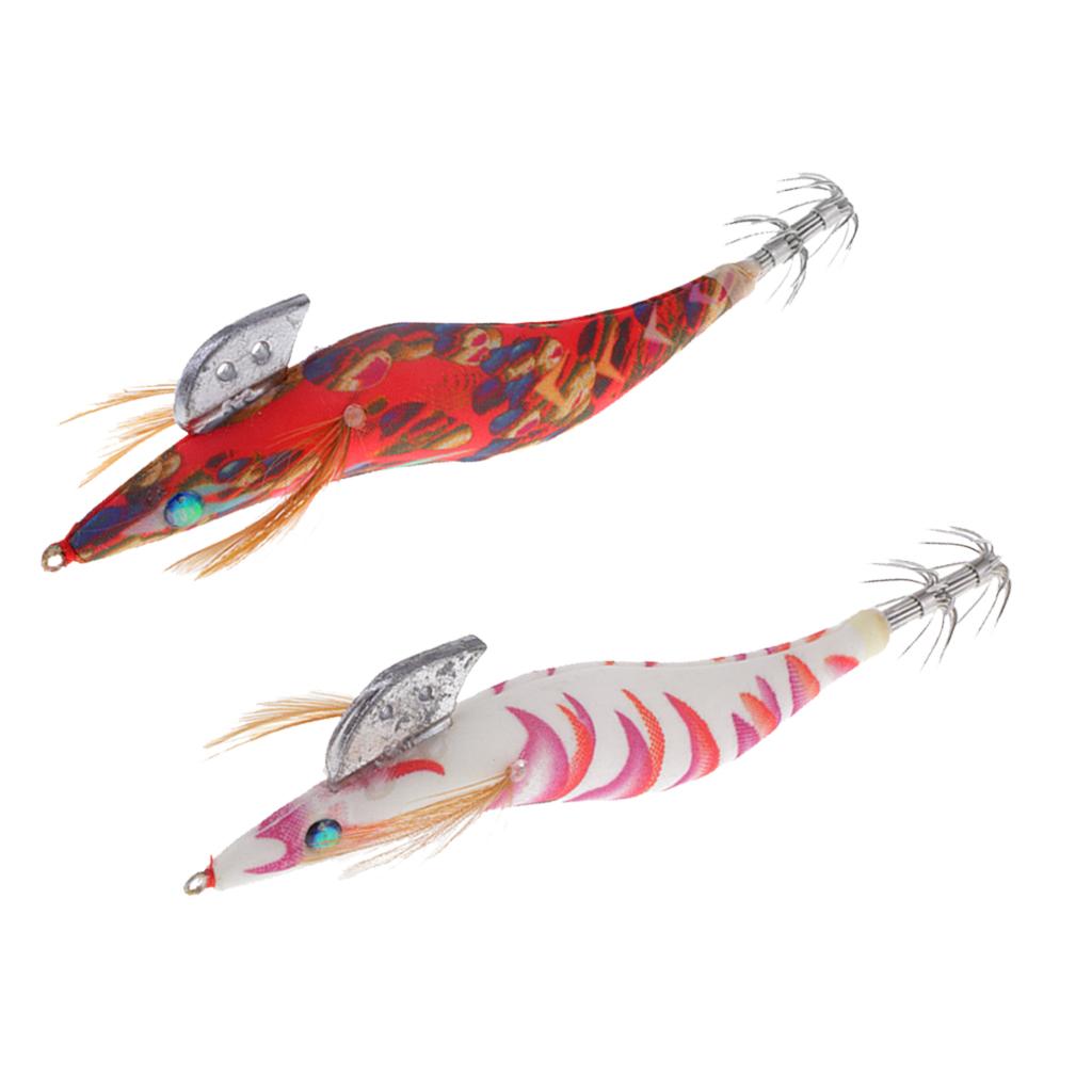 Anti Light Squid Jig Hook Cuttlefish Prawn Fishing Hook Baits Red Stripes