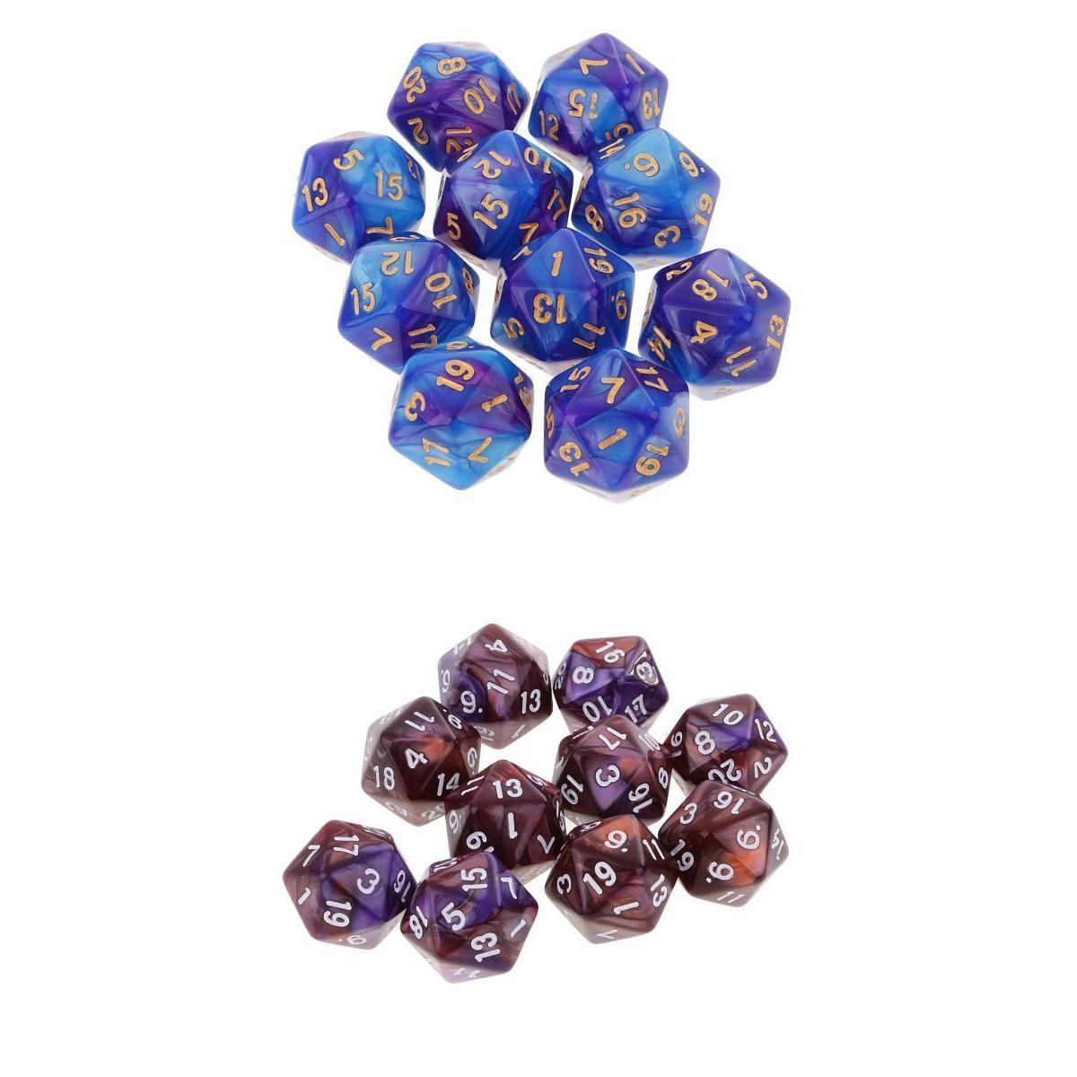 20pcs 20 Sided Dices D20 Polyhedral Dice for Dungeons and Dragons Table Game