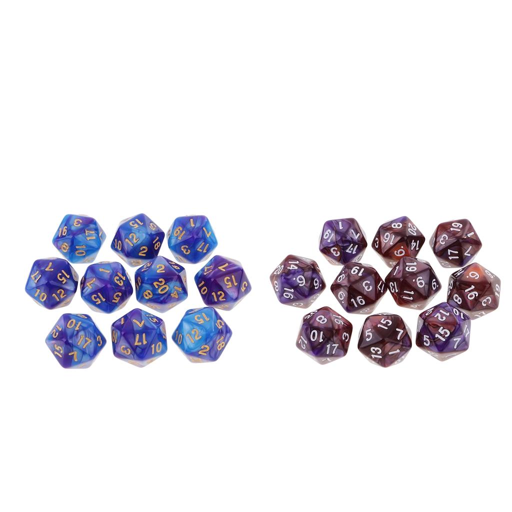 20pcs 20 Sided Dices D20 Polyhedral Dice for Dungeons and Dragons Table Game