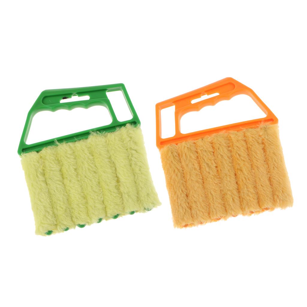 2 Pieces Shutters Window Blind Brush Dust Cleaner with 7 Slat Household Tool
