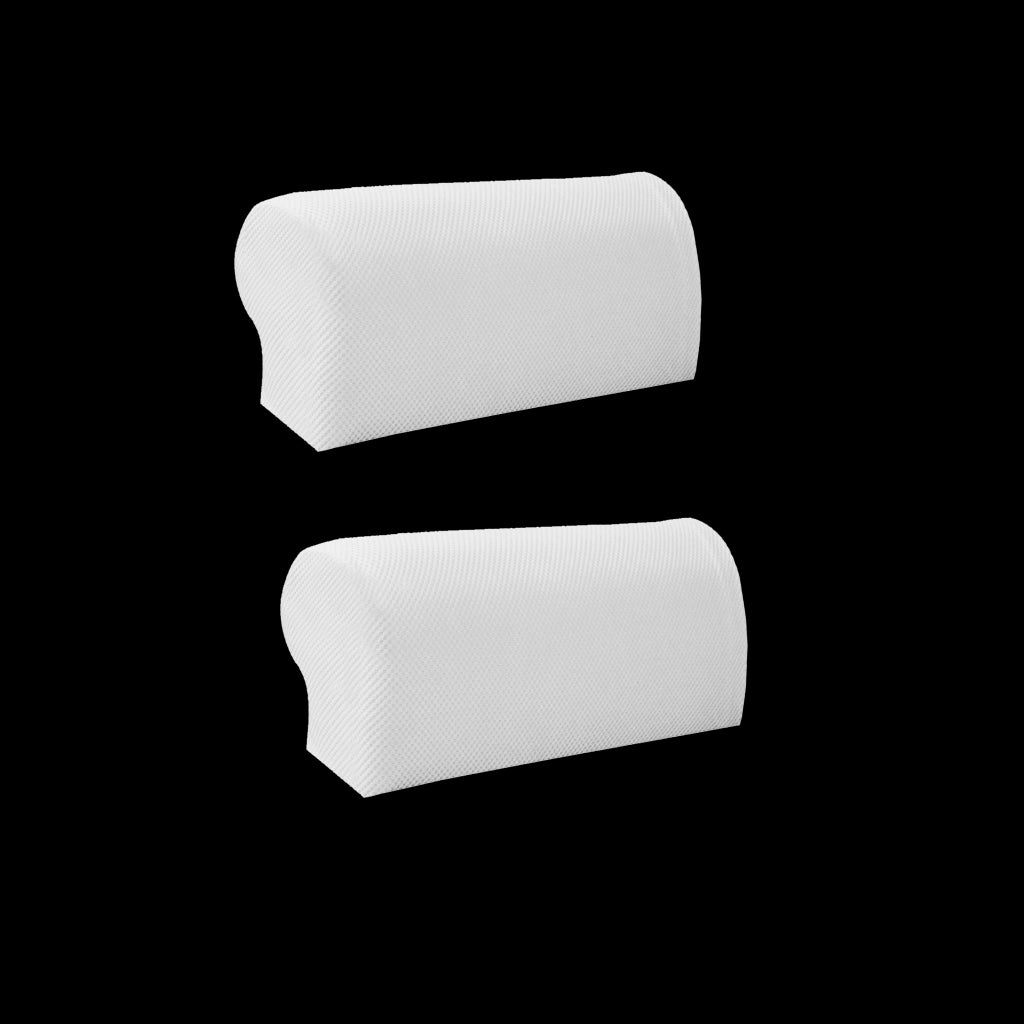 2 Pair Elastic Sofa Armrest Covers Armchair Slipcovers Protector White