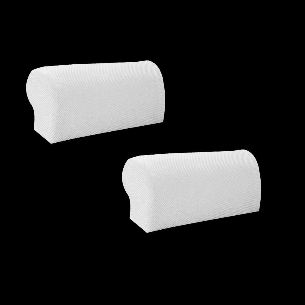 2 Pair Elastic Sofa Armrest Covers Armchair Slipcovers Protector White