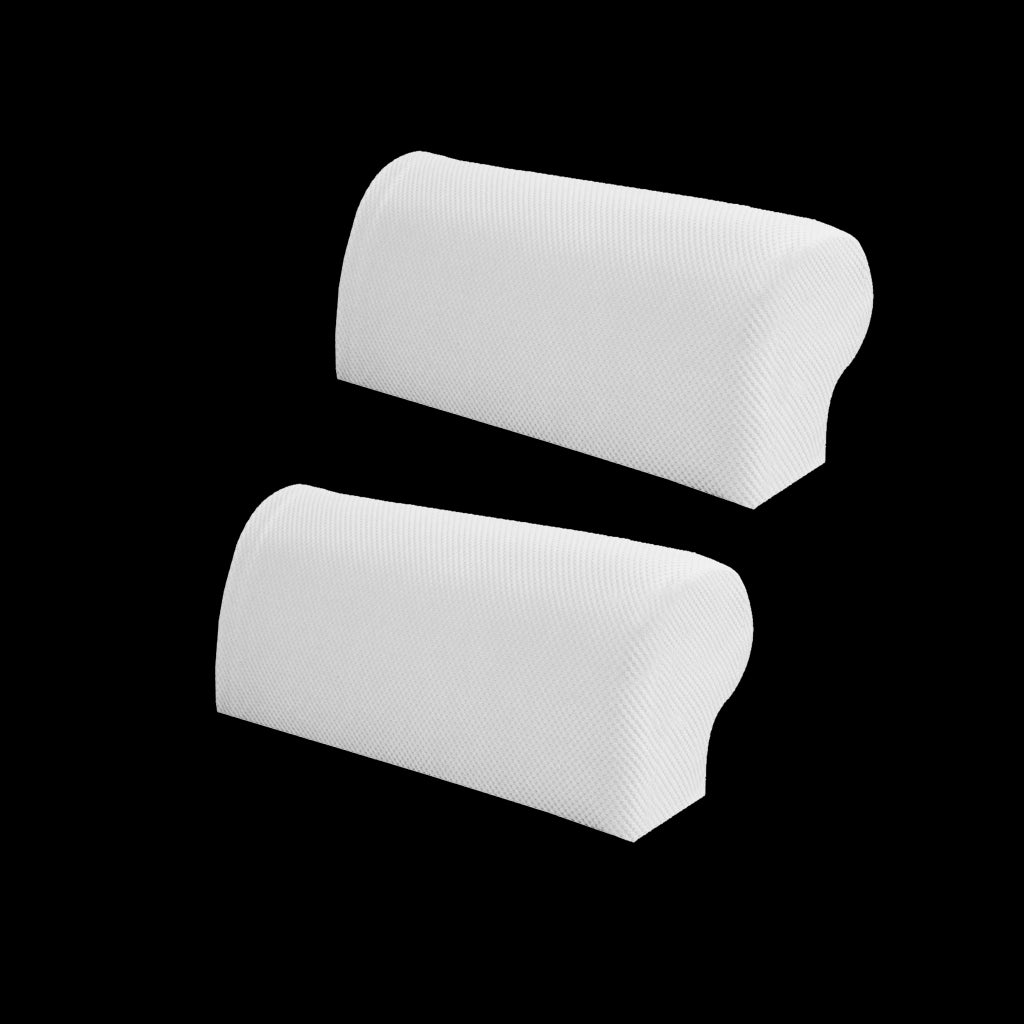 2 Pair Elastic Sofa Armrest Covers Armchair Slipcovers Protector White