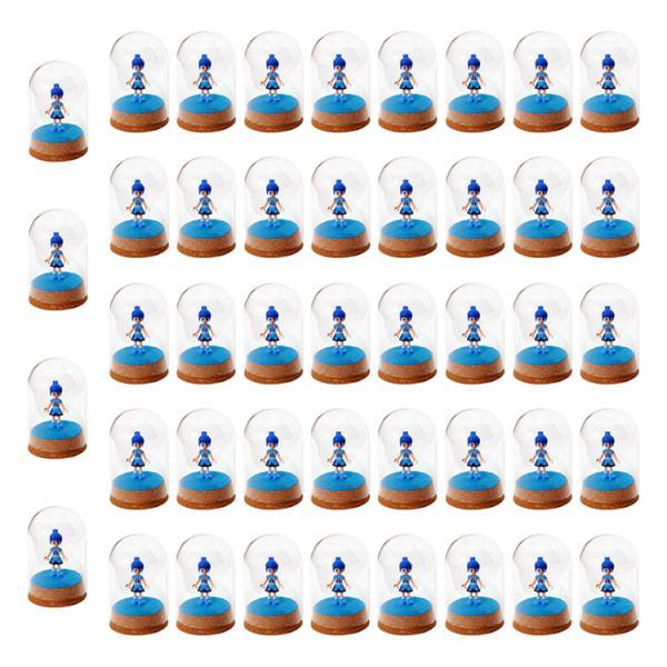 50x Mini Clear Glass Cover Dome Cloche with Cork Base Table Decor 10x6.5cm