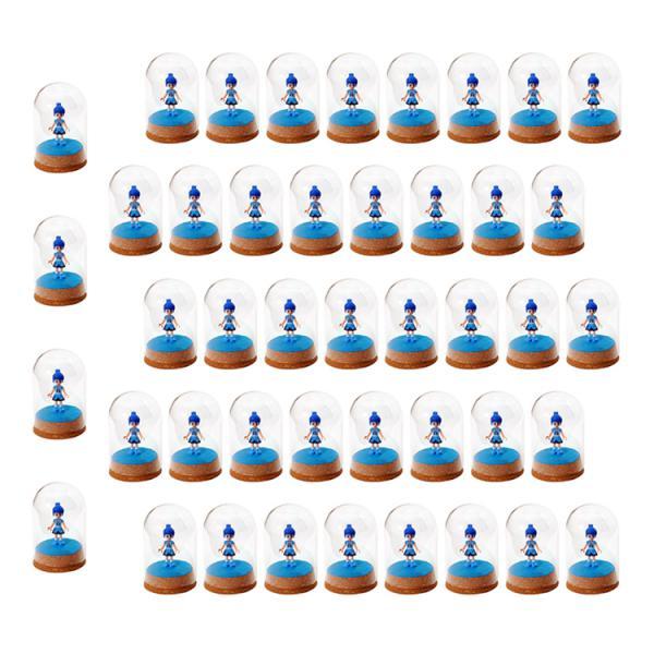 50x Mini Clear Glass Cover Dome Cloche with Cork Base Table Decor 10x6.5cm
