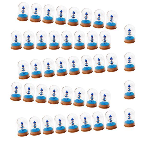 50x Mini Clear Glass Cover Dome Cloche with Cork Base Table Decor 10x6.5cm