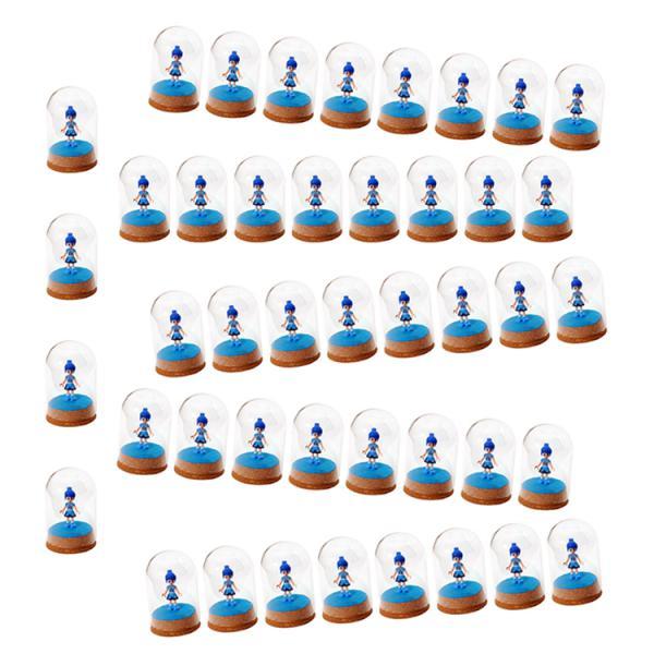 50x Mini Clear Glass Cover Dome Cloche with Cork Base Table Decor 10x6.5cm