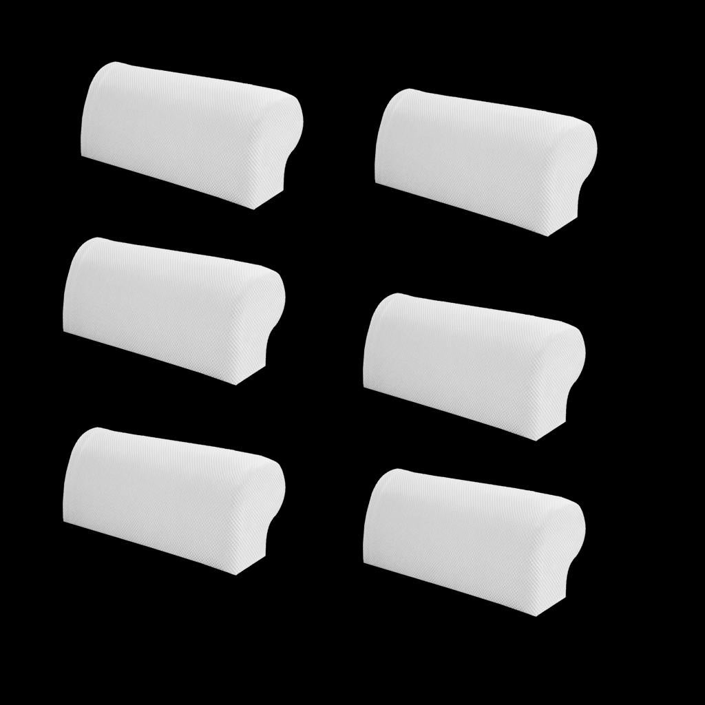 3 Pair Elastic Sofa Armrest Covers Armchair Slipcovers Protector White