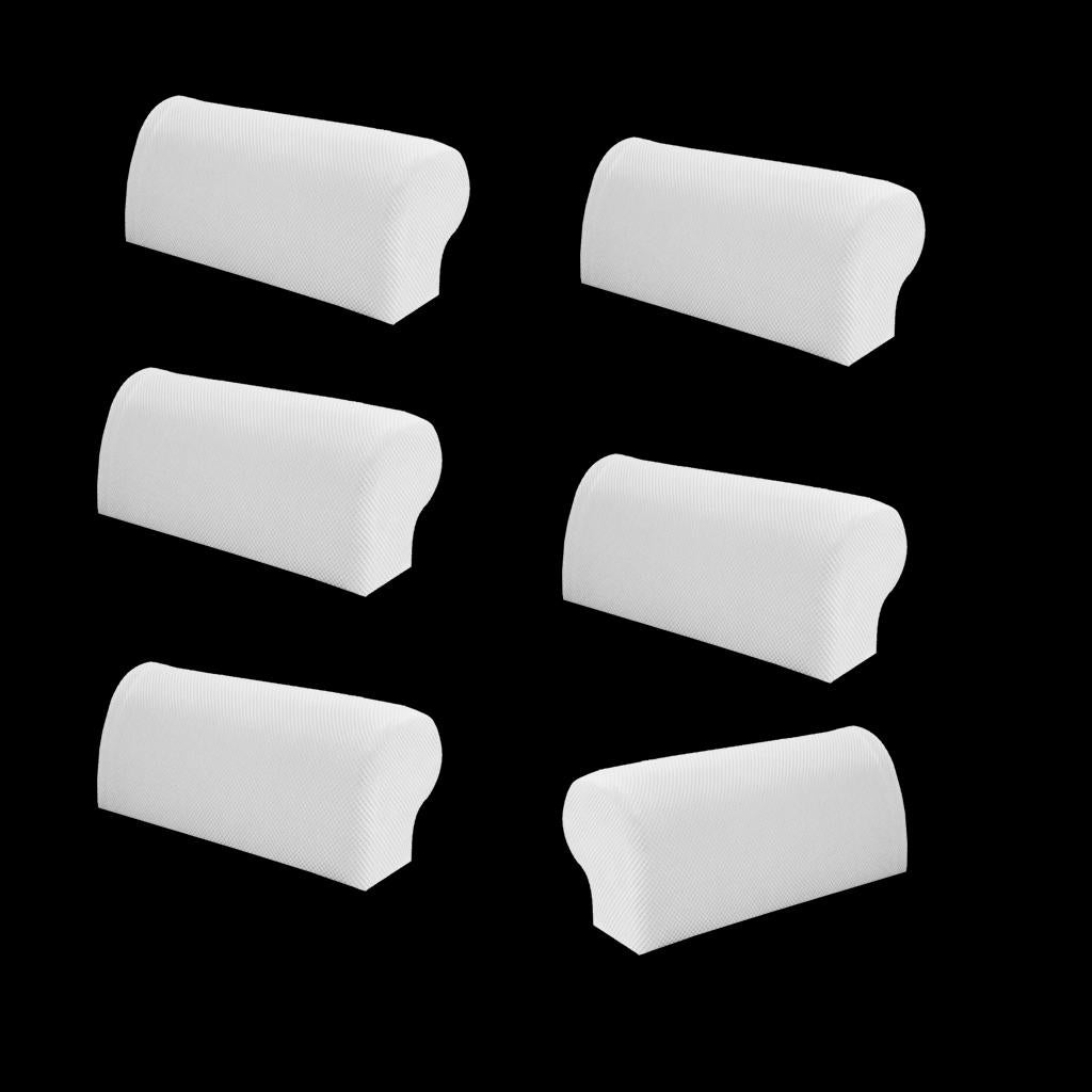 3 Pair Elastic Sofa Armrest Covers Armchair Slipcovers Protector White