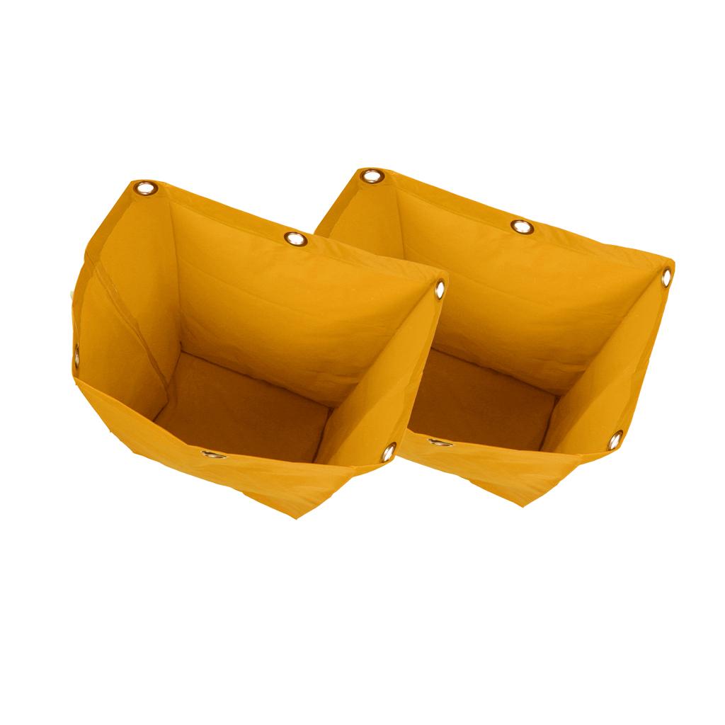 2x Oxford Waterproof Janitorial Cleaning Cart Bag Storage Bag Cleaner Yellow