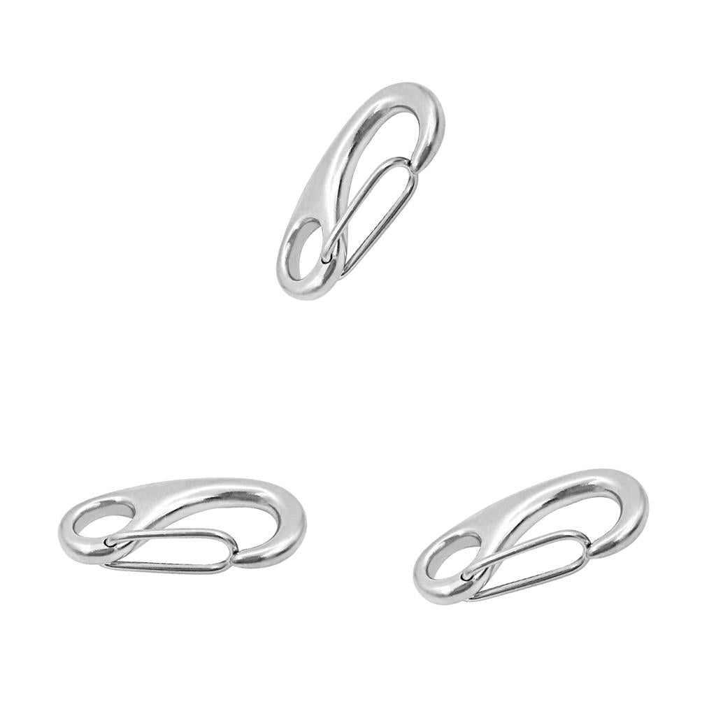 3Pieces Marine 316 Stainless Steel Spring Snap Hook Boat Anchor Rigging Clip