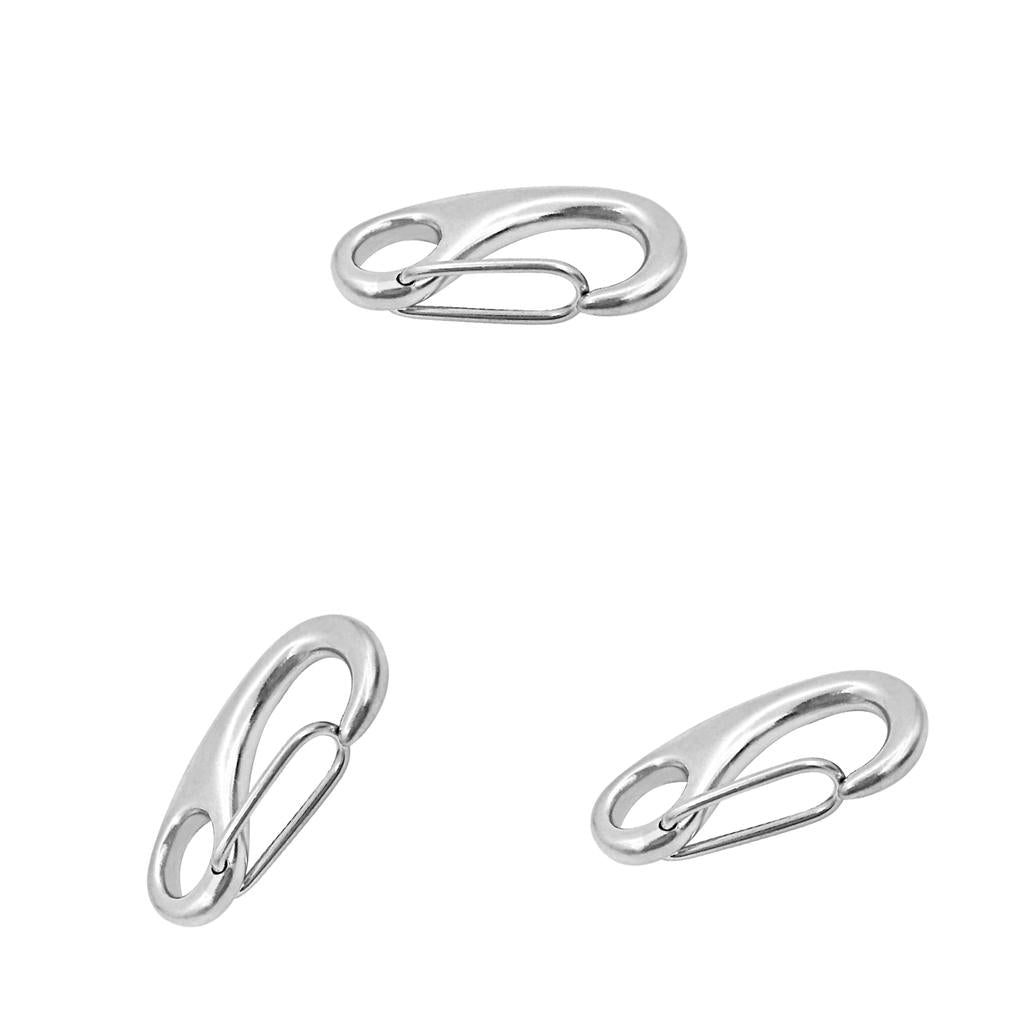3Pieces Marine 316 Stainless Steel Spring Snap Hook Boat Anchor Rigging Clip