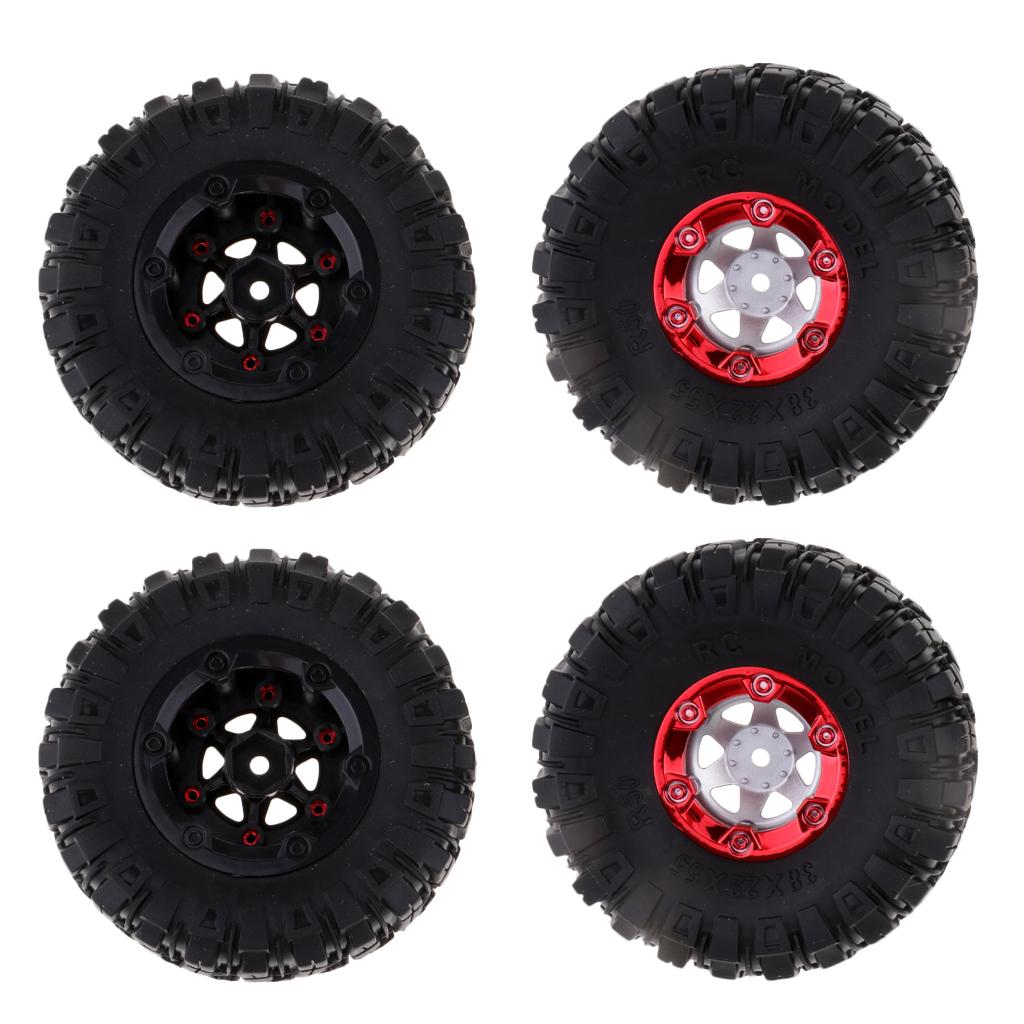 4Pcs Wheel Rim Tire Tyres for Wltoys 12428 12423 RC Car Trucks Model Parts