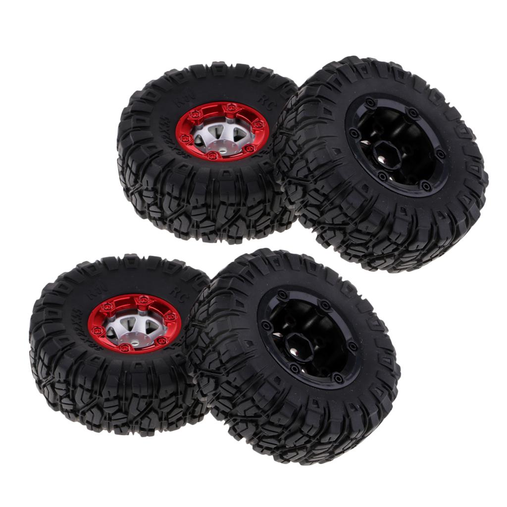 4Pcs Wheel Rim Tire Tyres for Wltoys 12428 12423 RC Car Trucks Model Parts