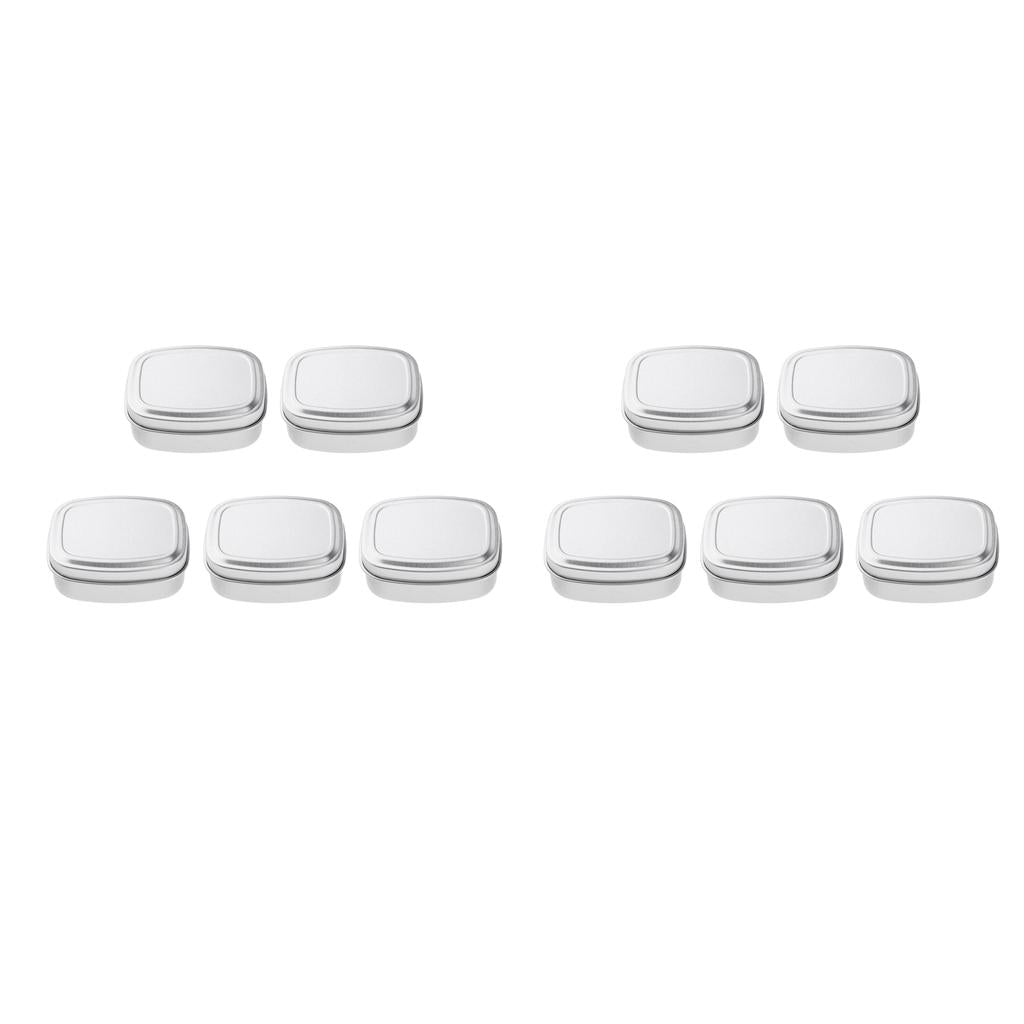 10pcs Square Aluminium Tin Pots Cream Salves Herbs Jars Container Case