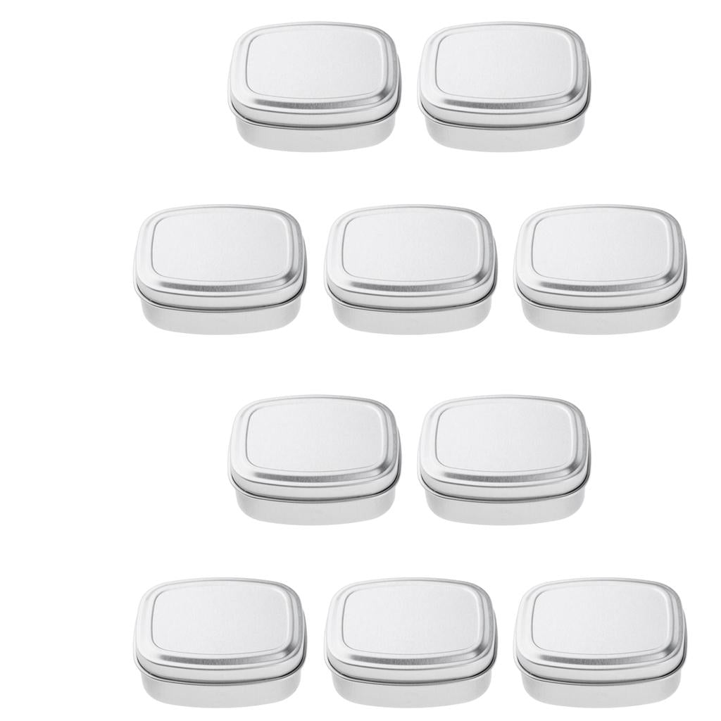 10pcs Square Aluminium Tin Pots Cream Salves Herbs Jars Container Case