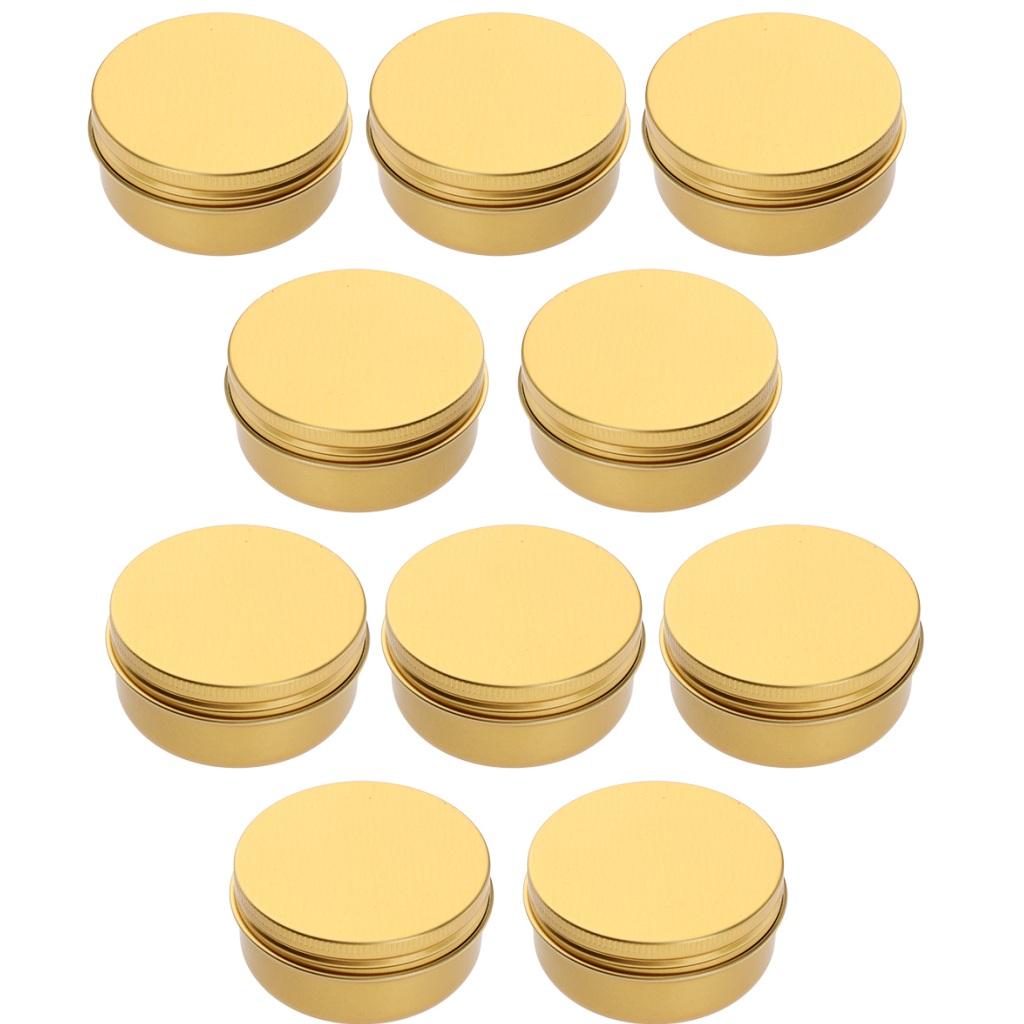 10pcs Empty Makeup Aluminium Pot Jar Tin Lip Balm Container Storage Box