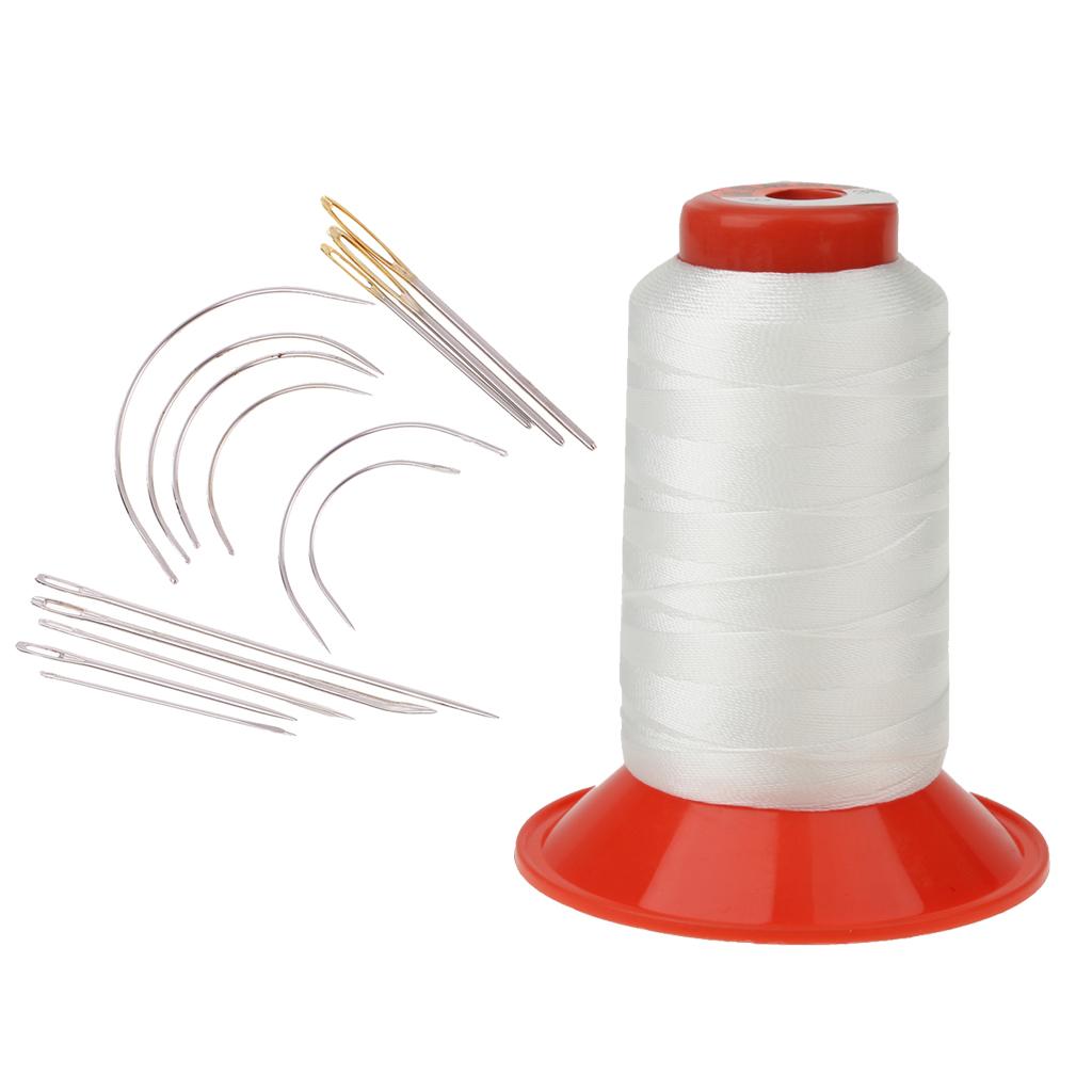 15Pcs Hand Repair Upholstery Sewing Needles Threads Carpet Leather Curved
